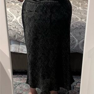 Eileen Fisher Black Midi Skirt with Subtle Texture